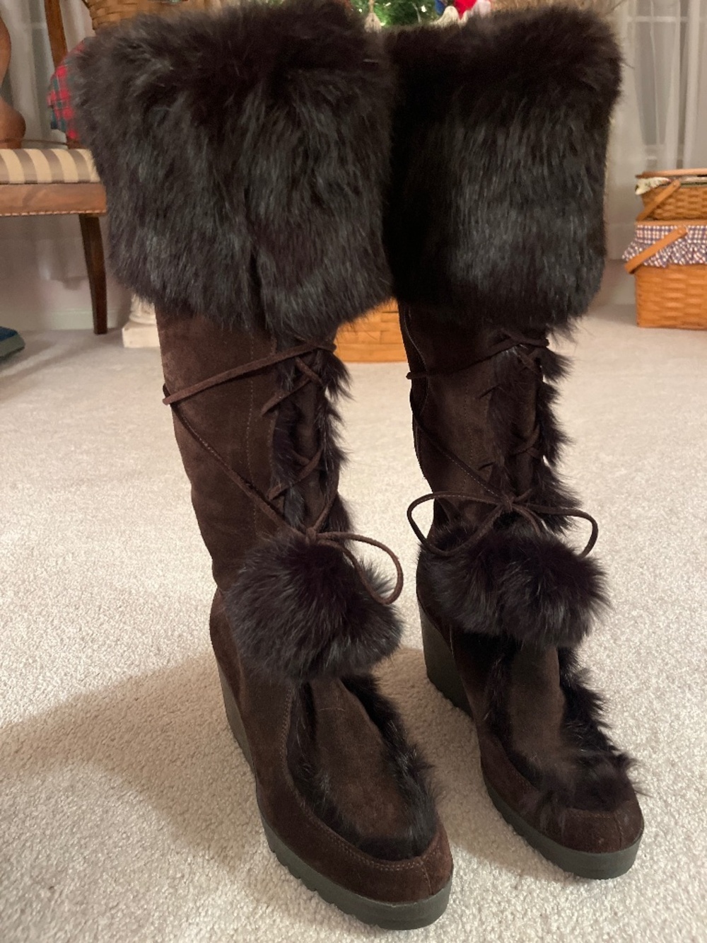 Coach Karita Boots Dark Brown Suede